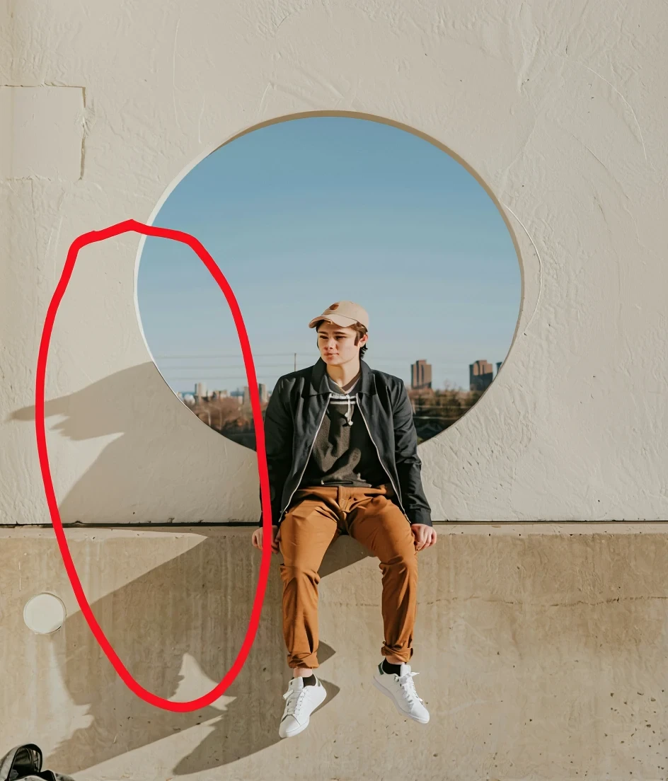 OmniGen2 result for Insert the woman in the red circle from the second image into the red circle in the first image.