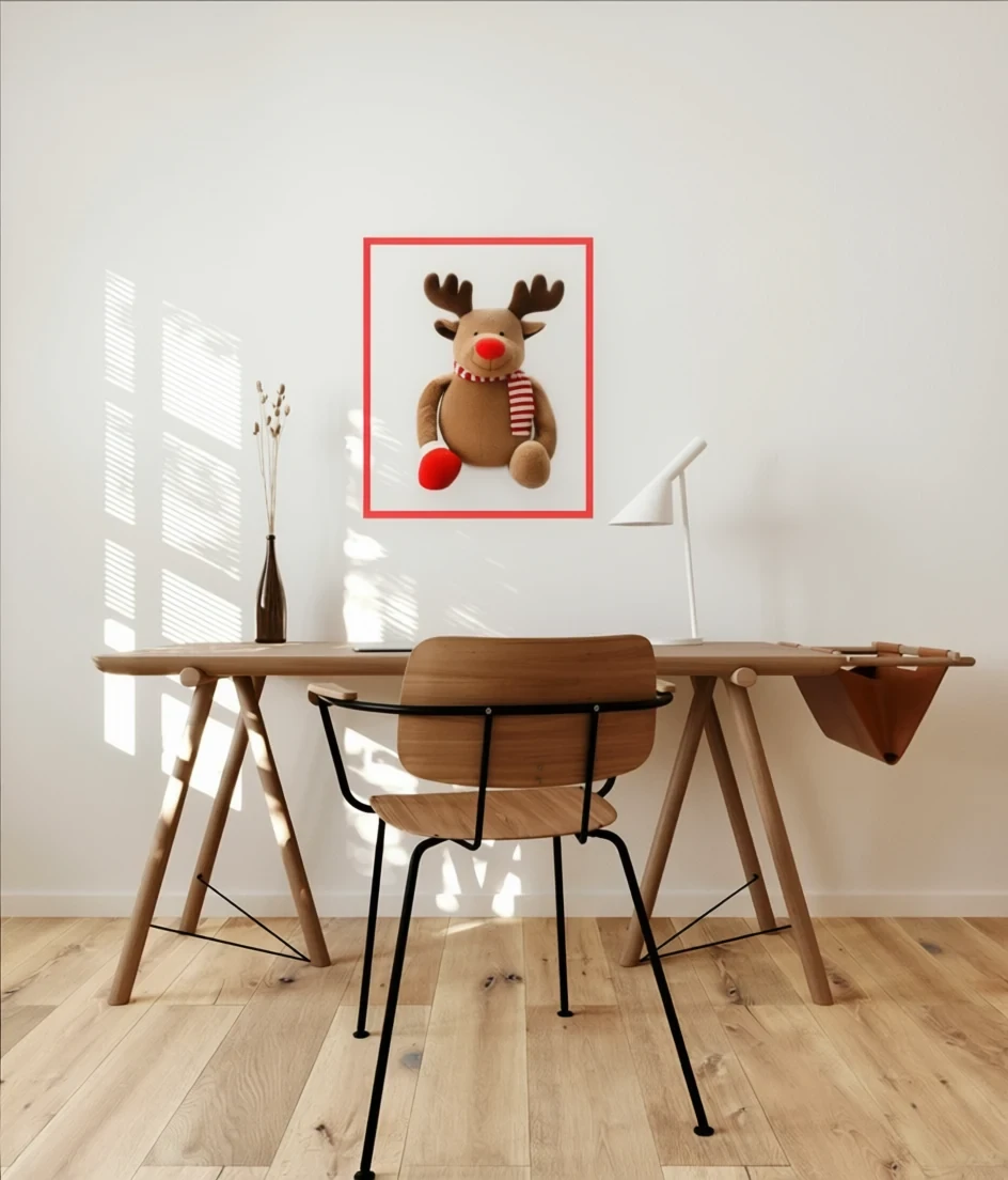 Qwen-Edit-2509 result for Insert the toy in the red circle from the second image into the red circle in the first image.