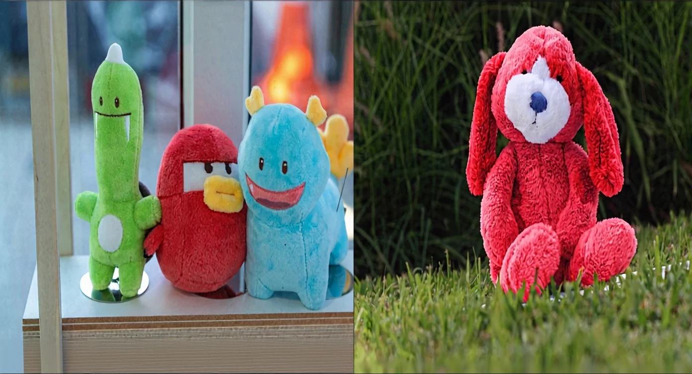 Kontext result for Replace the toy in the red circle of the first image with the toy in the red circle of the second image.