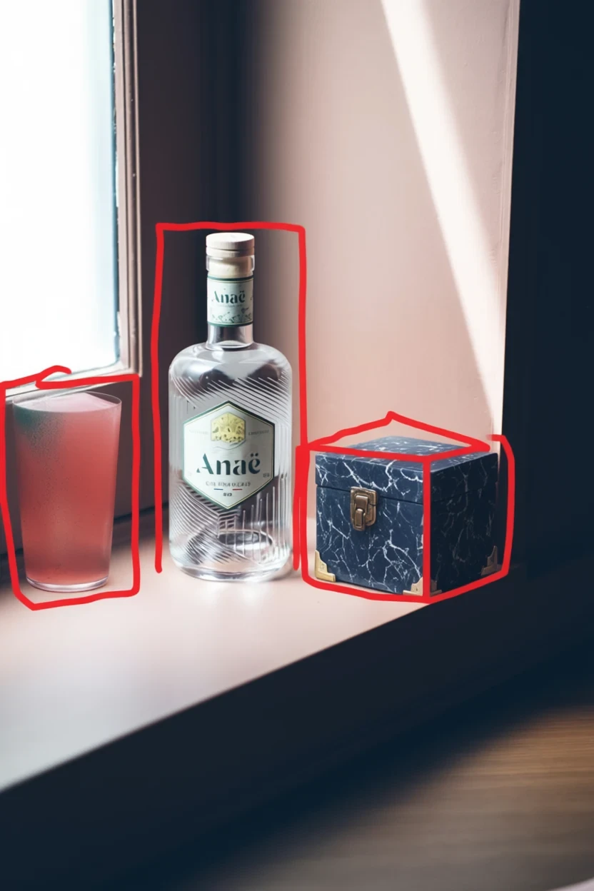 Qwen-Edit-2509 result for Make the object in the red circle of the first image have the same material as the box in the red circle of the second image.