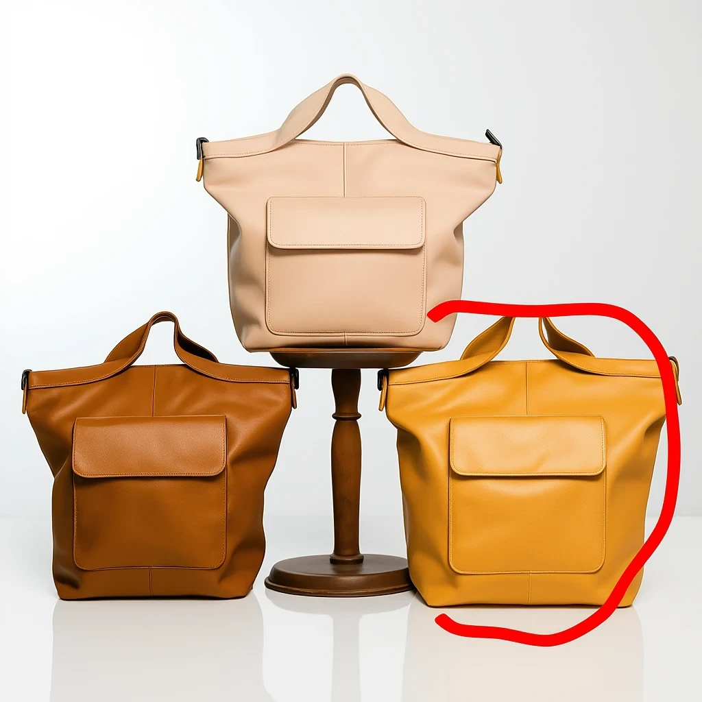 OmniGen2 result for Make the bag in the red circle of the first image have the same color scheme as the printer in the red circle of the second image.