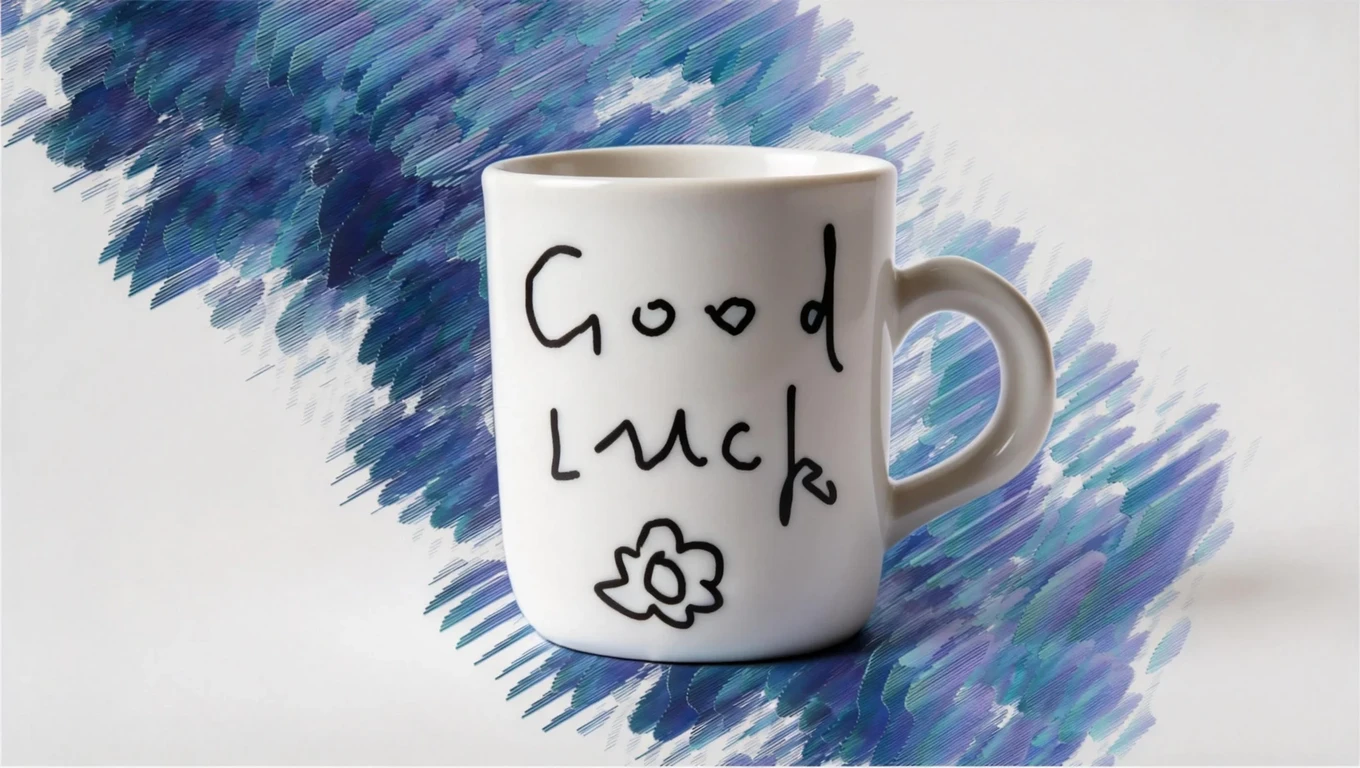 DreamOmni3 result for Render the mug doodle in a realistic style.