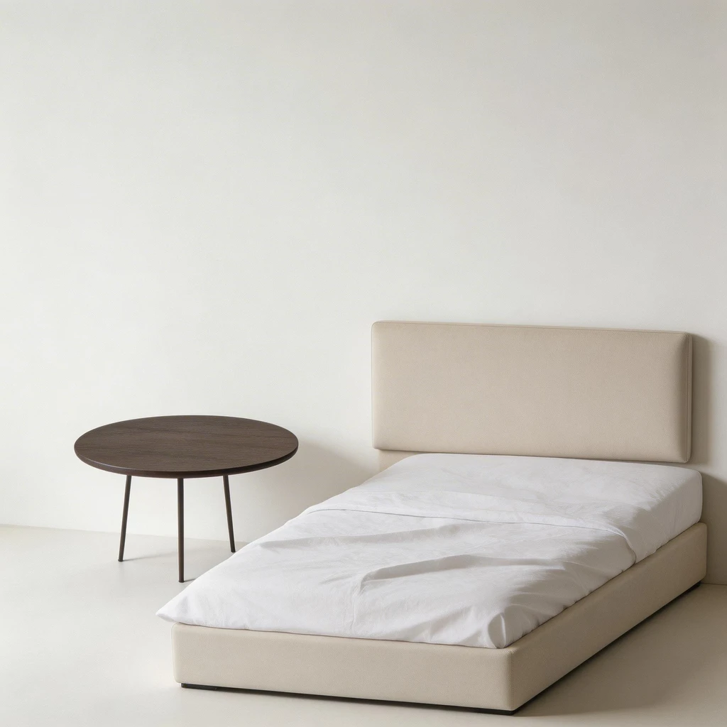 DreamOmni3 result for Render the bed and lamp in the image to look realistic.